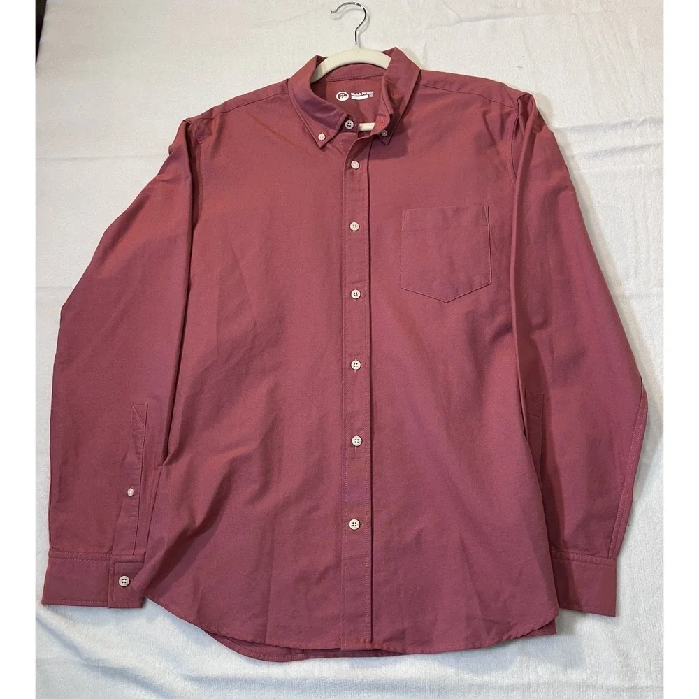 Outlier NY NYCO Oxford Shirt Men XL Red Rust Taiwanese Fabric Made Portugal S223